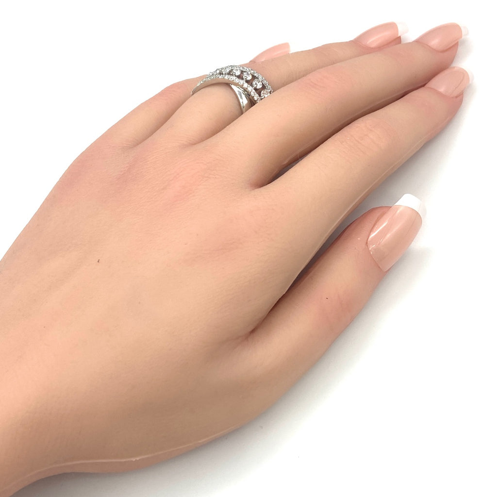 メレダイヤ デザインリング プラチナ 指輪 リング 11.5号 Pt900 ダイヤモンド レディース 【中古】nbjwl