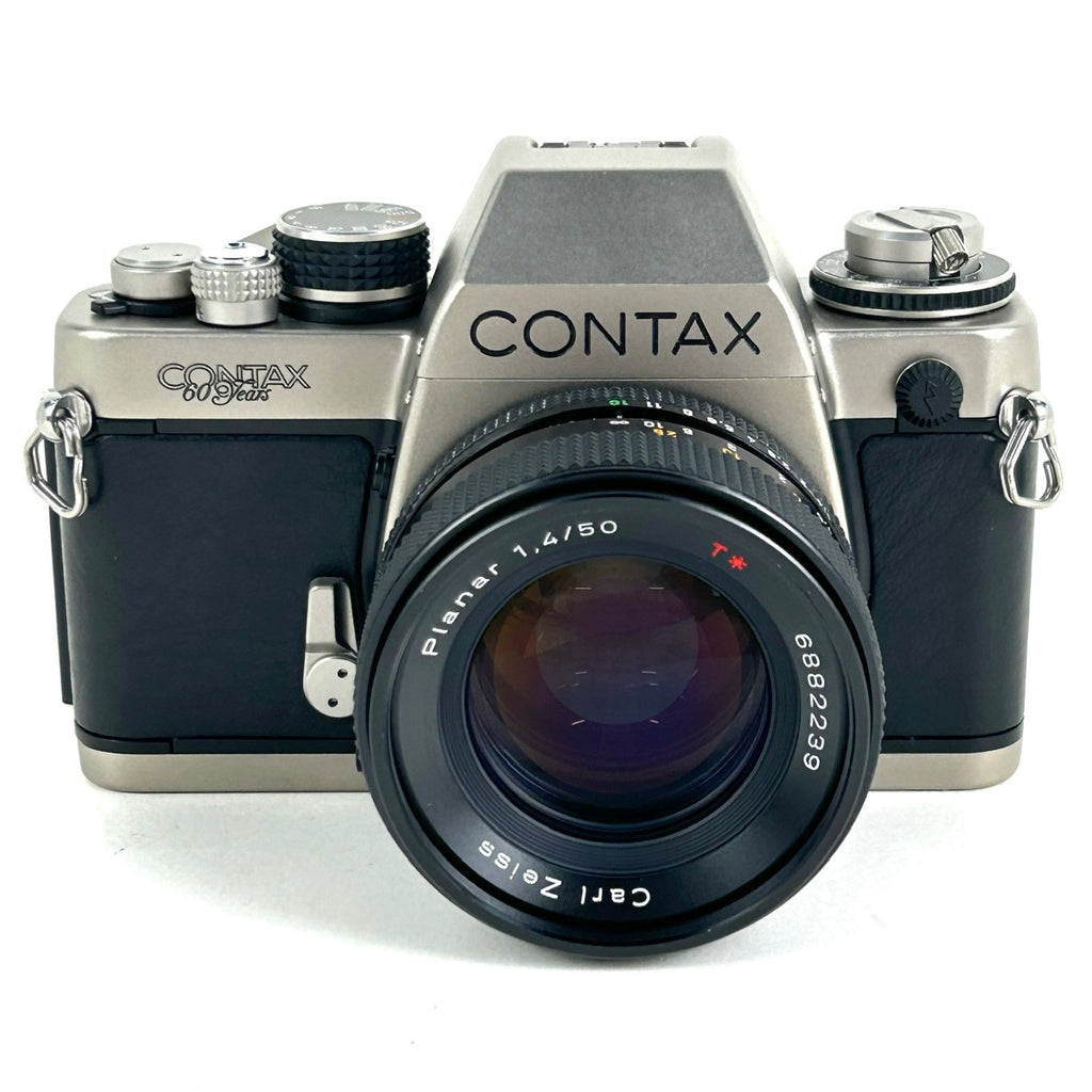 コンタックス CONTAX S2 60周年記念 ＋ Planar T* 50mm F1.4 MMJ プラナー フィルム マニュアルフォーカス 一眼レフカメラ 【中古】