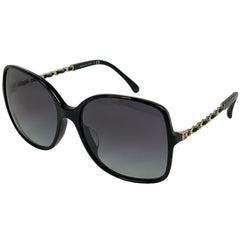 シャネル ココマーク サングラス アイウェア グラデーション サングラス プラスチック レザー メタル ブラック ゴールド 5210 レディース 【中古】brbag