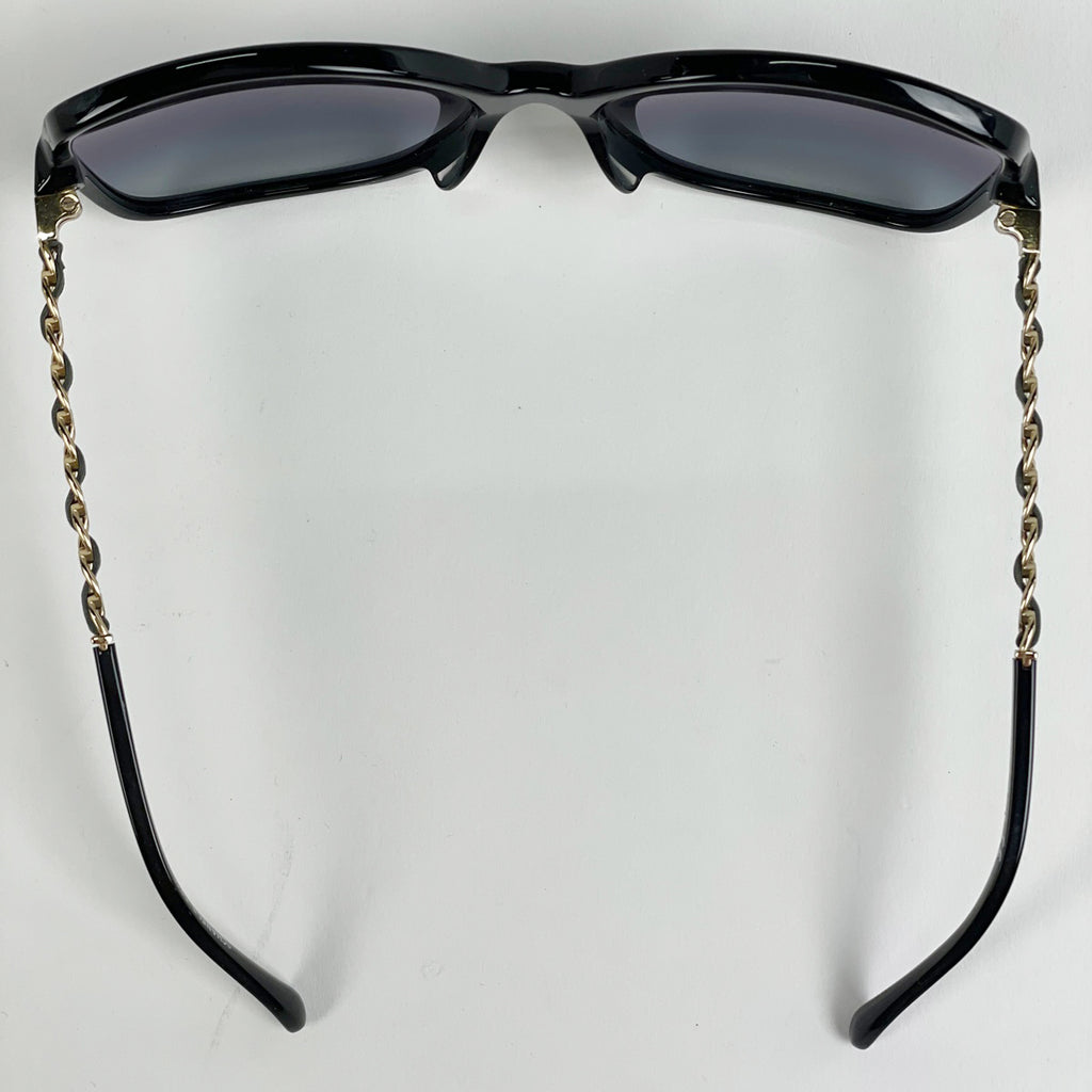 シャネル ココマーク サングラス アイウェア グラデーション サングラス プラスチック レザー メタル ブラック ゴールド 5210 レディース 【中古】brbag