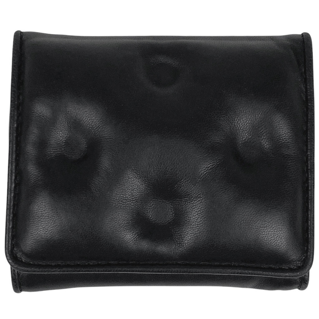 メゾン マルジェラ グラスラム ウォレット 三つ折り財布 レザー ブラック レディース 【中古】 brbag
