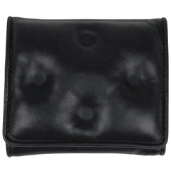 メゾン マルジェラ グラスラム ウォレット 三つ折り財布 レザー ブラック レディース 【中古】 brbag