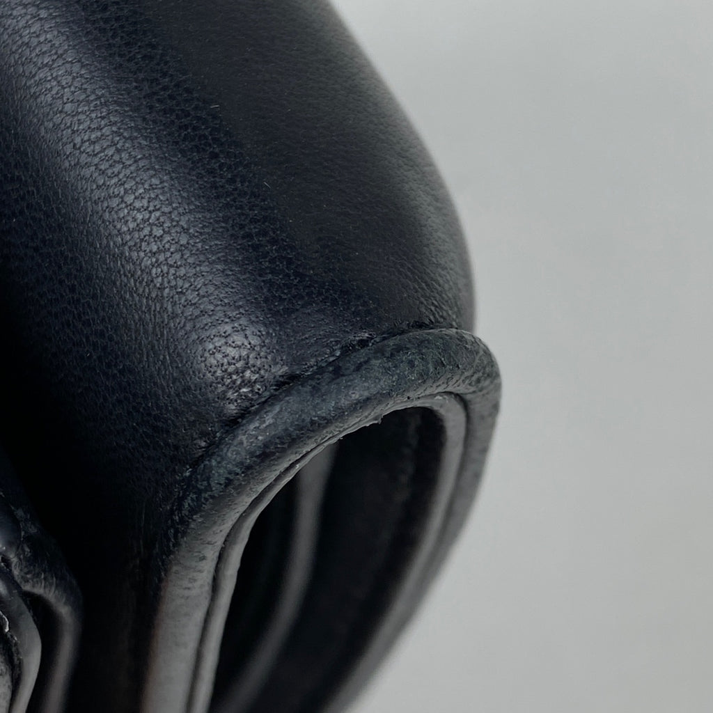 メゾン マルジェラ グラスラム ウォレット 三つ折り財布 レザー ブラック レディース 【中古】 brbag