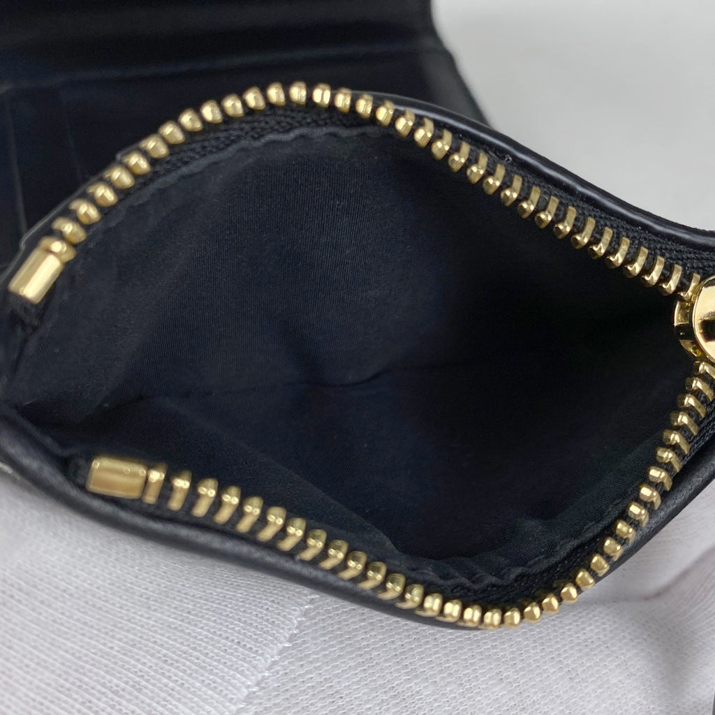 メゾン マルジェラ グラスラム ウォレット 三つ折り財布 レザー ブラック レディース 【中古】 brbag