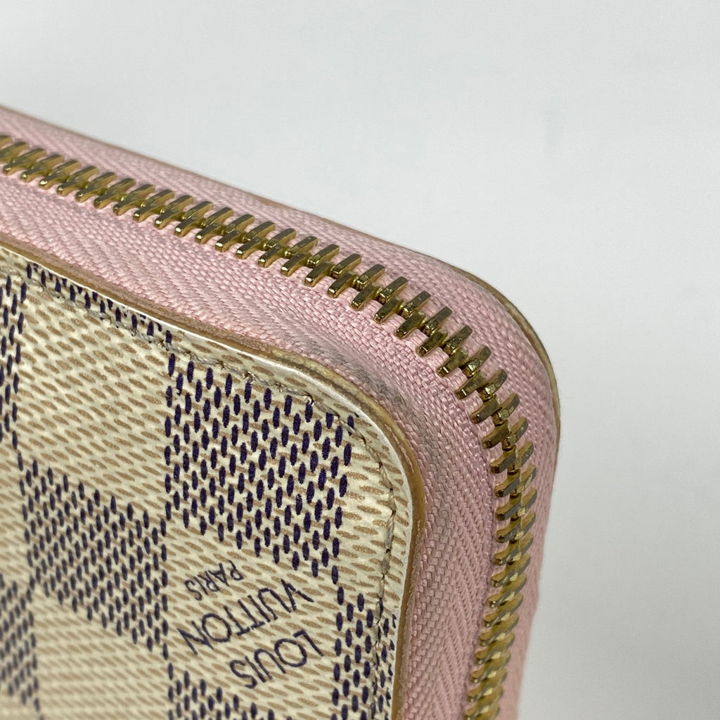 ルイ・ヴィトン ジッピー ウォレット ラウンドジップ ラウンドファスナー 長財布 ダミエアズール ホワイト N60019 レディース 【中古】brbag