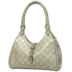 グッチ ニュー ジャッキーライン ハンドバッグ グッチシマ シグネチャー GG柄 ショルダーバッグ ハンドバッグ シマレザー アイボリー 145824 レディース 【中古】brbag