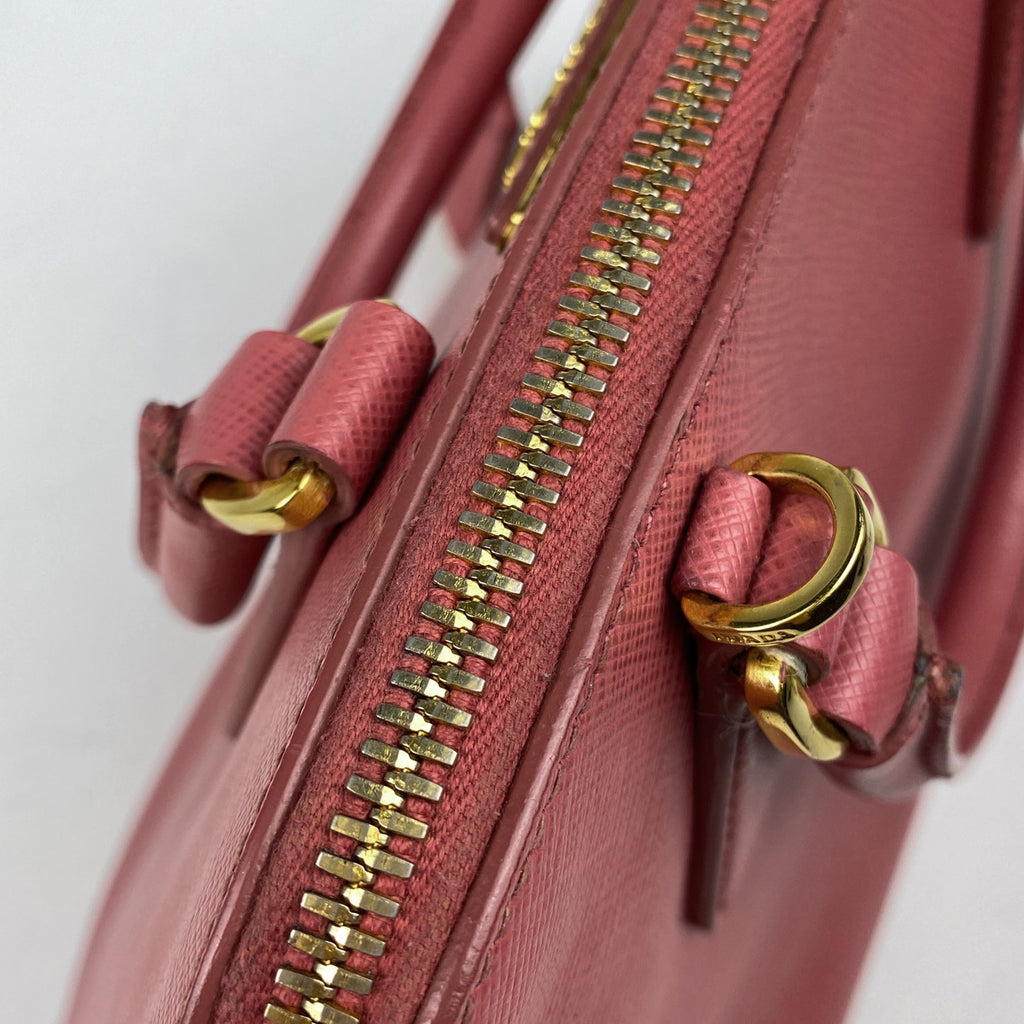 プラダ ロゴプレート ハンドバッグ 2WAY ショルダーバッグ ハンドバッグ レザー ピンク レディース 【中古】brbag