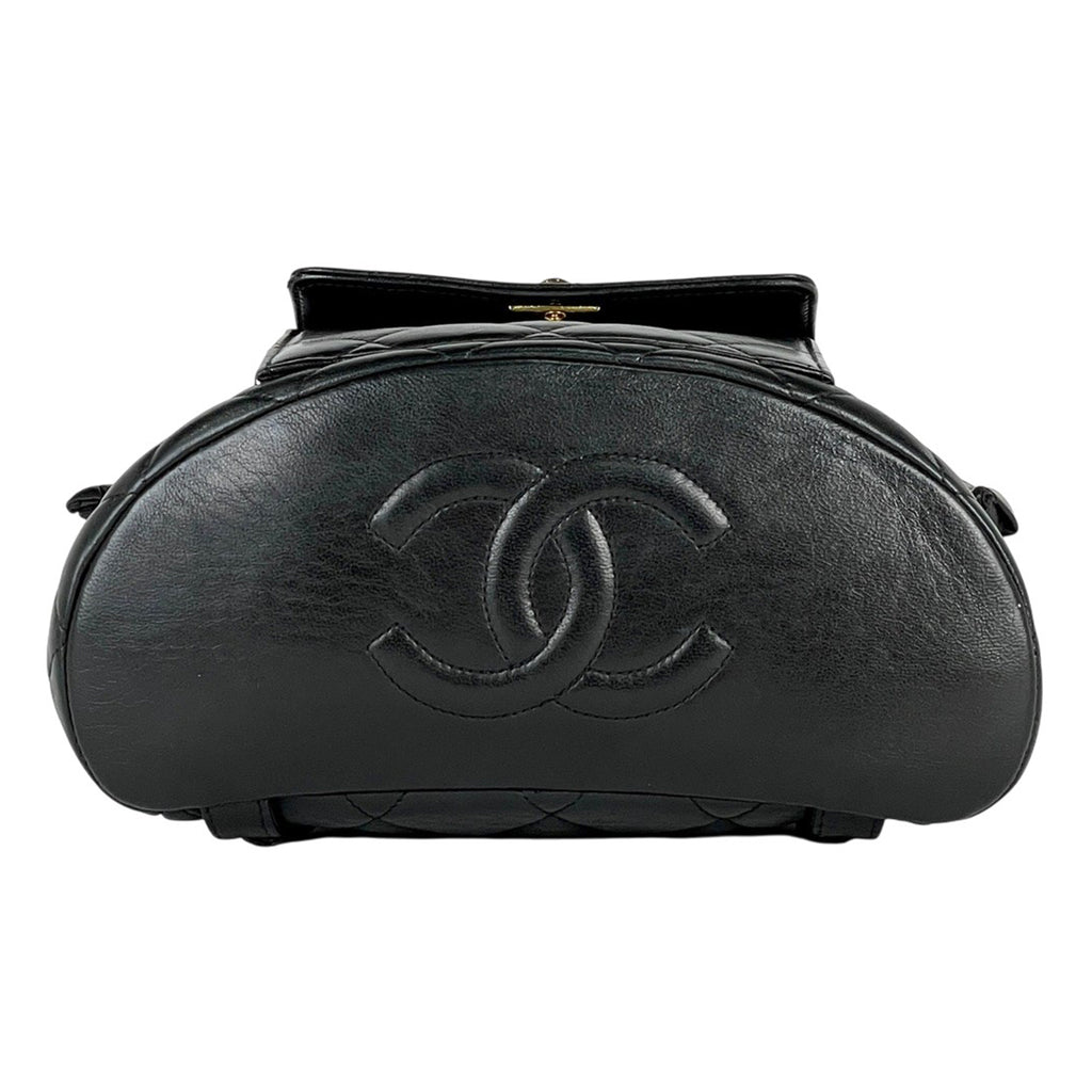 シャネル ココマーク チェーン リュックサック マトラッセ バックパック デイパック リュック レザー ブラック レディース 【中古】brbag