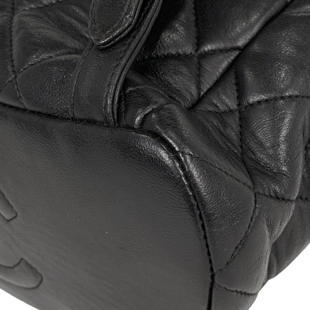 シャネル ココマーク チェーン リュックサック マトラッセ バックパック デイパック リュック レザー ブラック レディース 【中古】brbag