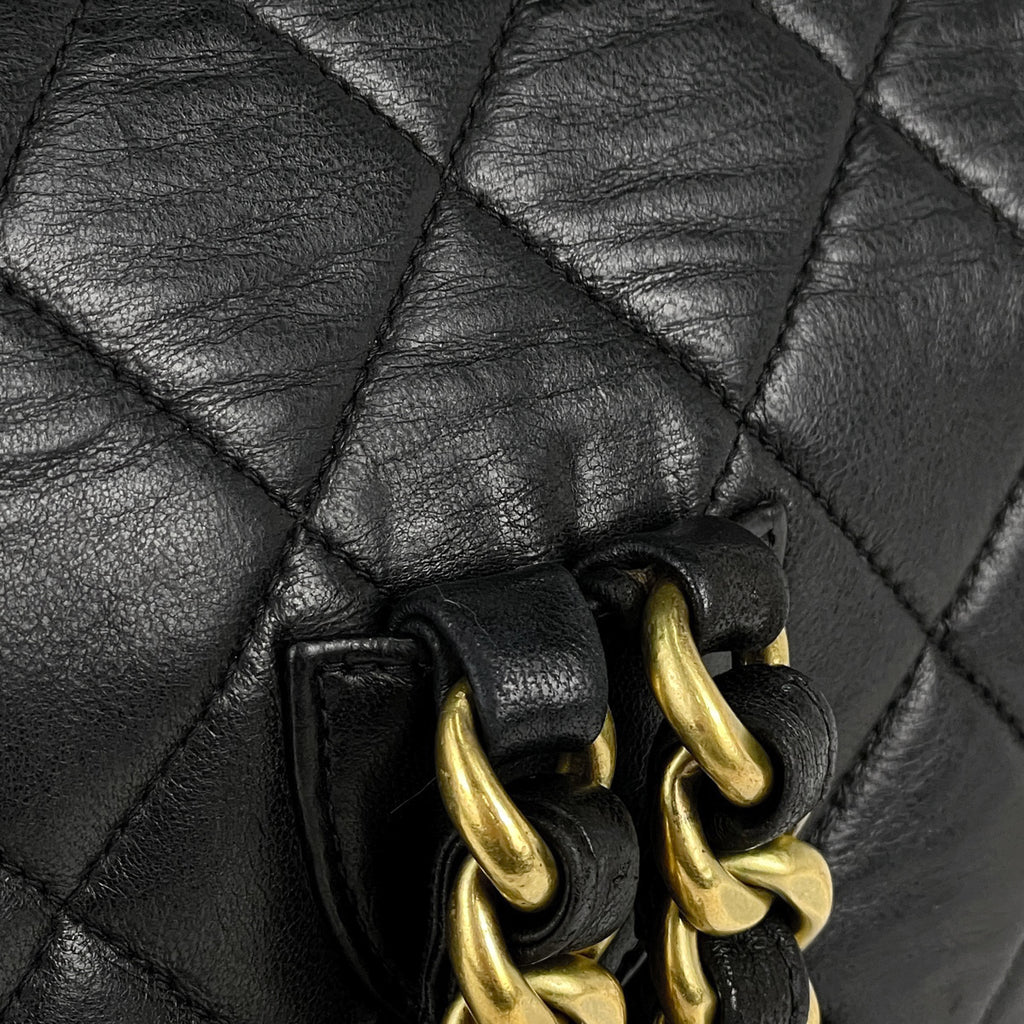 シャネル ココマーク チェーン リュックサック マトラッセ バックパック デイパック リュック レザー ブラック レディース 【中古】brbag