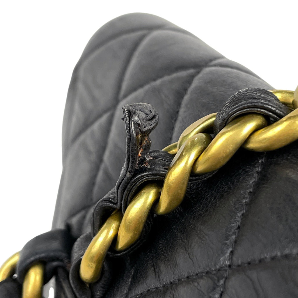 シャネル ココマーク チェーン リュックサック マトラッセ バックパック デイパック リュック レザー ブラック レディース 【中古】brbag