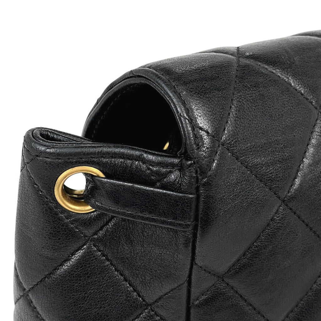 シャネル ココマーク チェーン リュックサック マトラッセ バックパック デイパック リュック レザー ブラック レディース 【中古】brbag