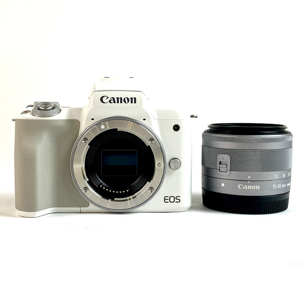 キヤノン Canon EOS Kiss M2 EF-M 15-45 IS STM レンズキット ホワイト デジタル ミラーレス 一眼カメラ 【中古】