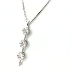 メレダイヤ デザインネックレス WG ホワイトゴールド ペンダント ネックレス K18 WG ダイヤモンド レディース 【中古】nbjwl