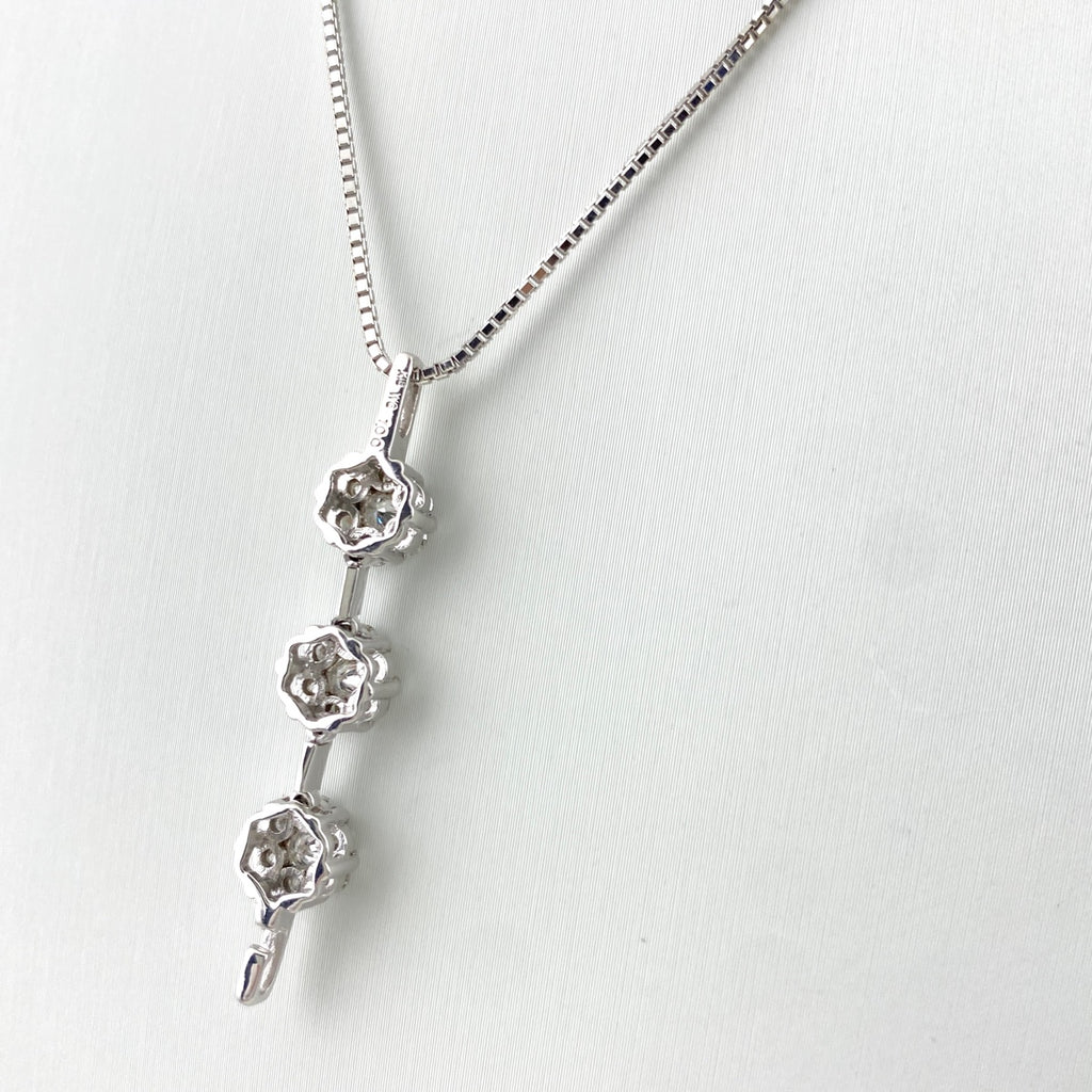 メレダイヤ デザインネックレス WG ホワイトゴールド ペンダント ネックレス K18 WG ダイヤモンド レディース 【中古】nbjwl