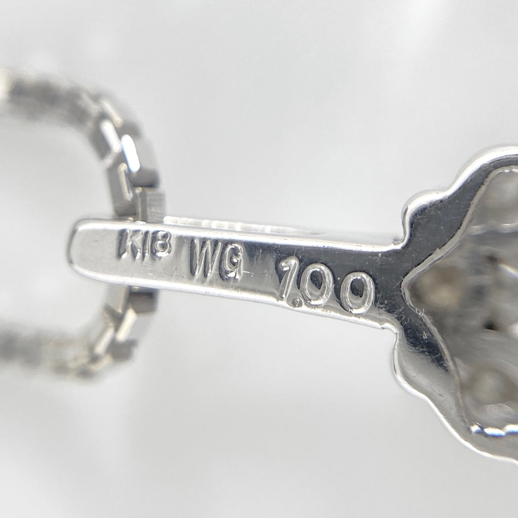 メレダイヤ デザインネックレス WG ホワイトゴールド ペンダント ネックレス K18 WG ダイヤモンド レディース 【中古】nbjwl