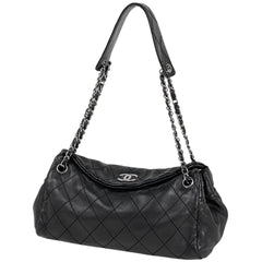 シャネル ココマーク チェーン ショルダーバッグ マトラッセ レザー ブラック レディース 【中古】 brbag