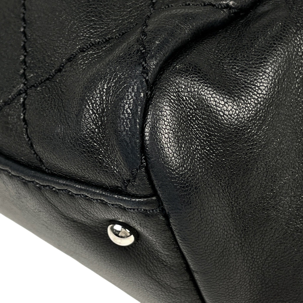 シャネル ココマーク チェーン ショルダーバッグ マトラッセ レザー ブラック レディース 【中古】 brbag