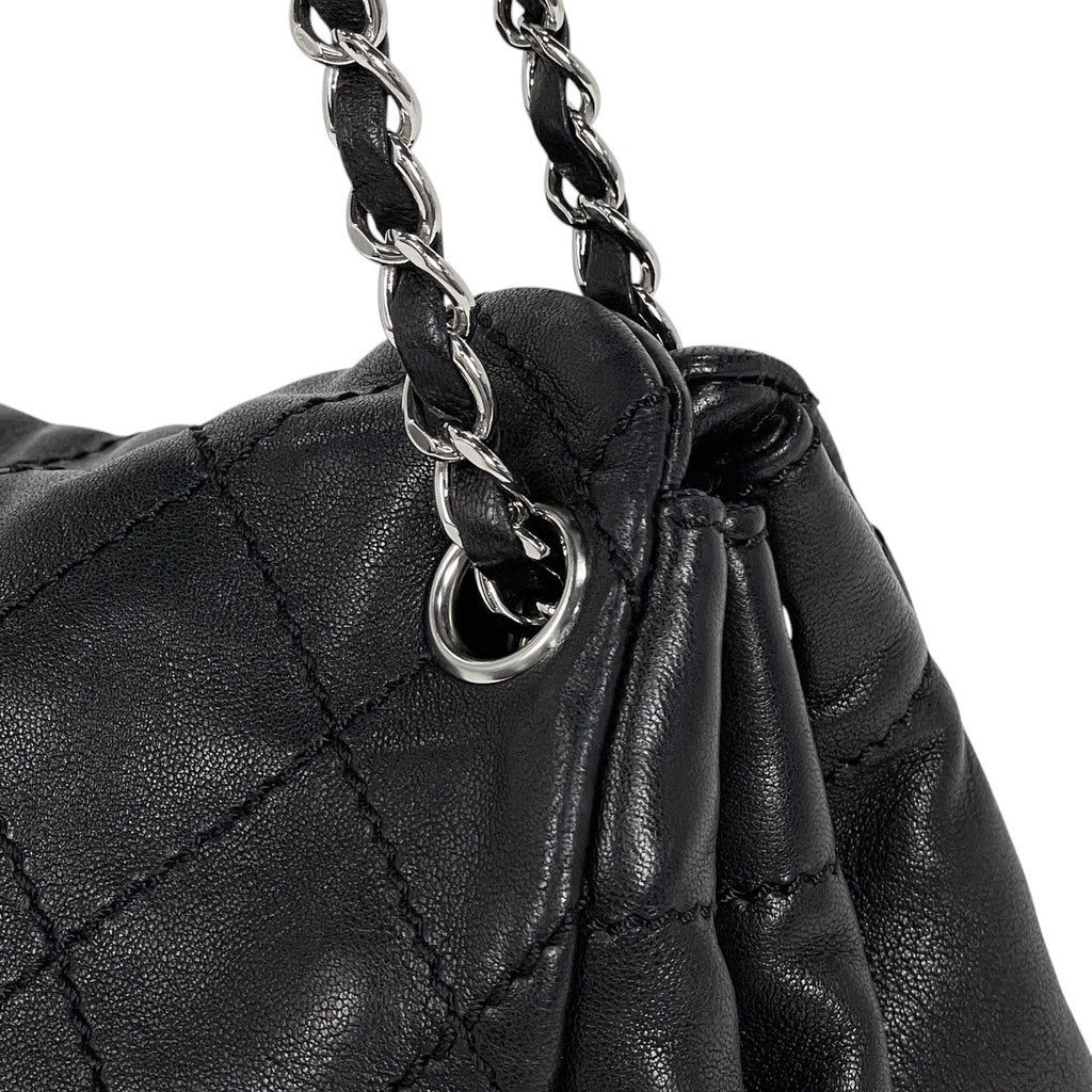 シャネル ココマーク チェーン ショルダーバッグ マトラッセ レザー ブラック レディース 【中古】 brbag