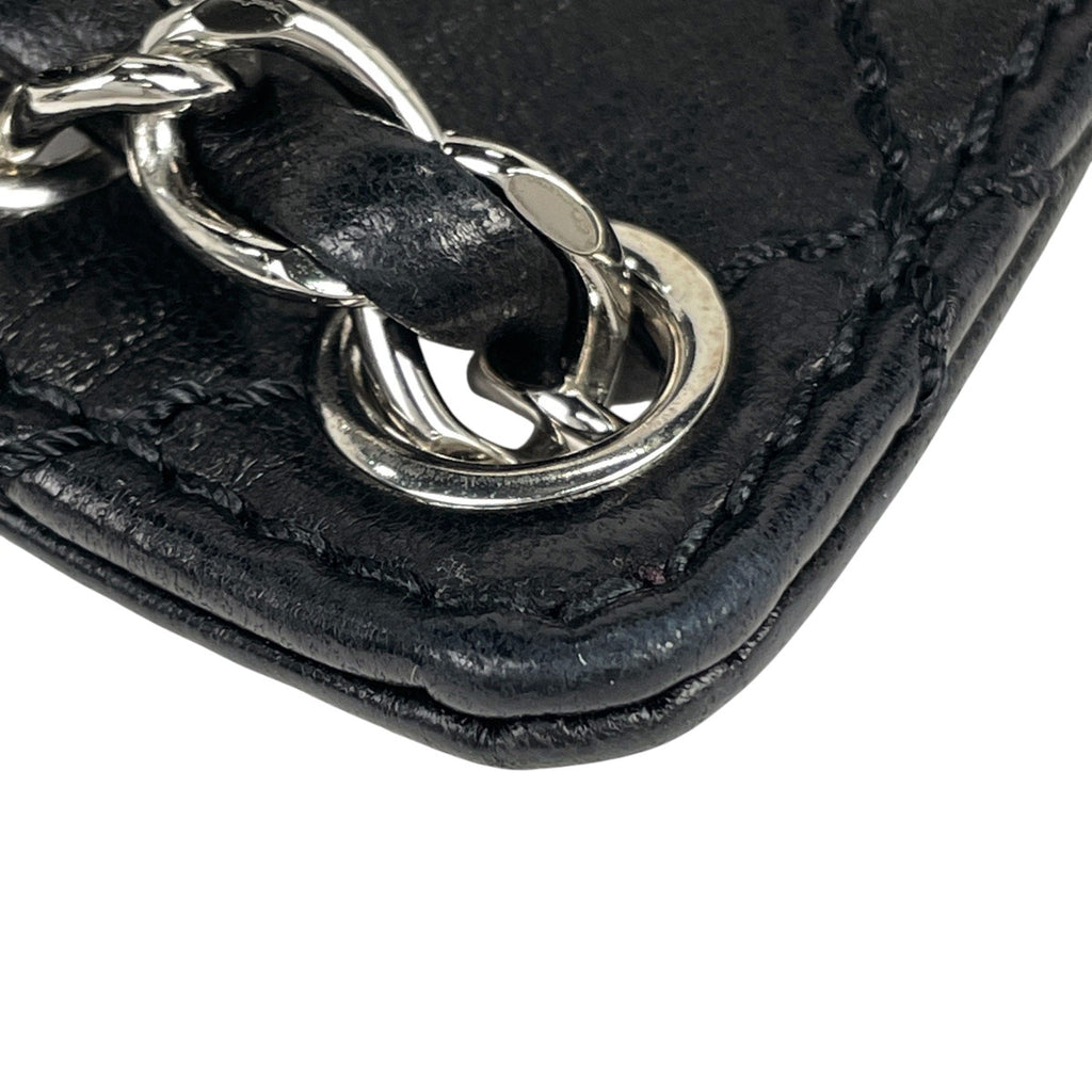 シャネル ココマーク チェーン ショルダーバッグ マトラッセ レザー ブラック レディース 【中古】 brbag