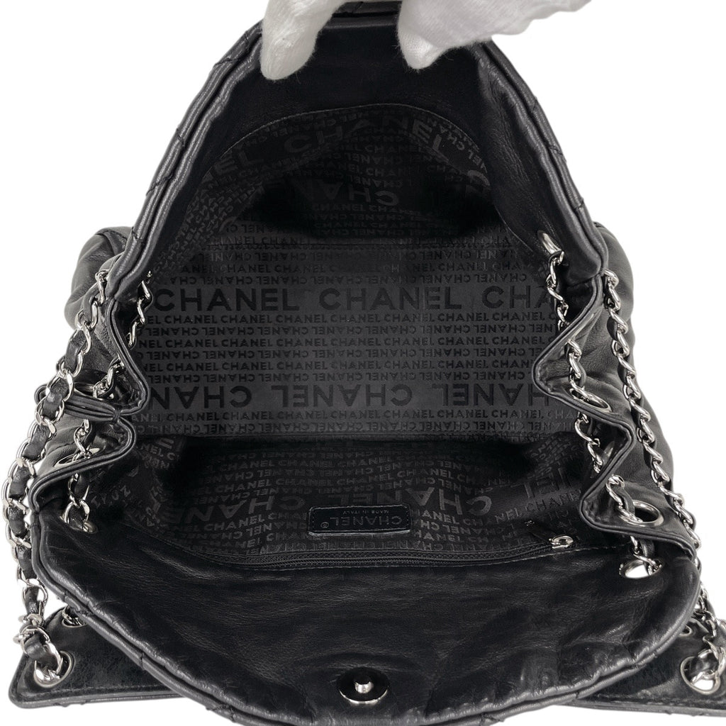 シャネル ココマーク チェーン ショルダーバッグ マトラッセ レザー ブラック レディース 【中古】 brbag