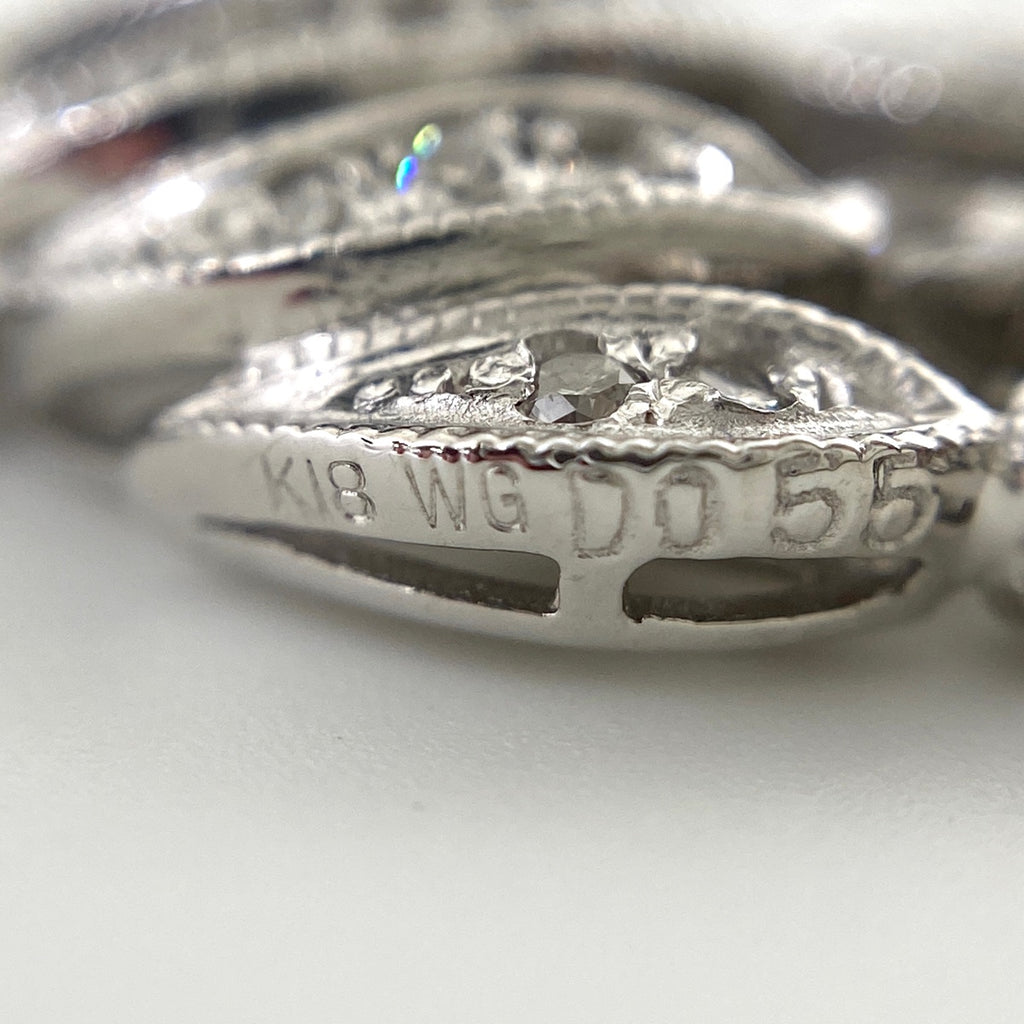 メレダイヤ デザインネックレス WG ホワイトゴールド ペンダント ダイヤモンド ネックレス K18 WG 750 レディース 【中古】nbjwl