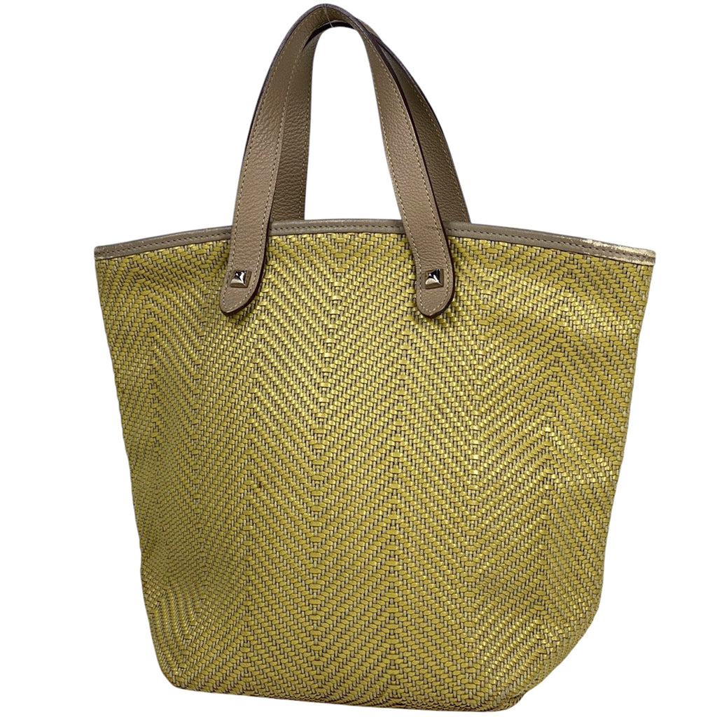 エルメス カバ チェンナイ PM ハンドバッグ トートバッグ キャンバス イエロー レディース 【中古】 brbag