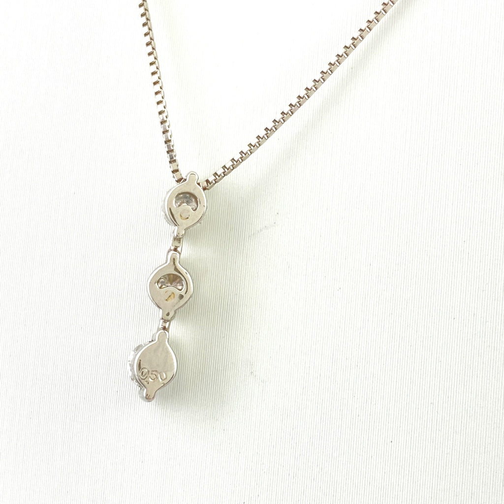 メレダイヤ デザインネックレス プラチナ ペンダント ネックレス Pt850 ダイヤモンド レディース 【中古】nbjwl