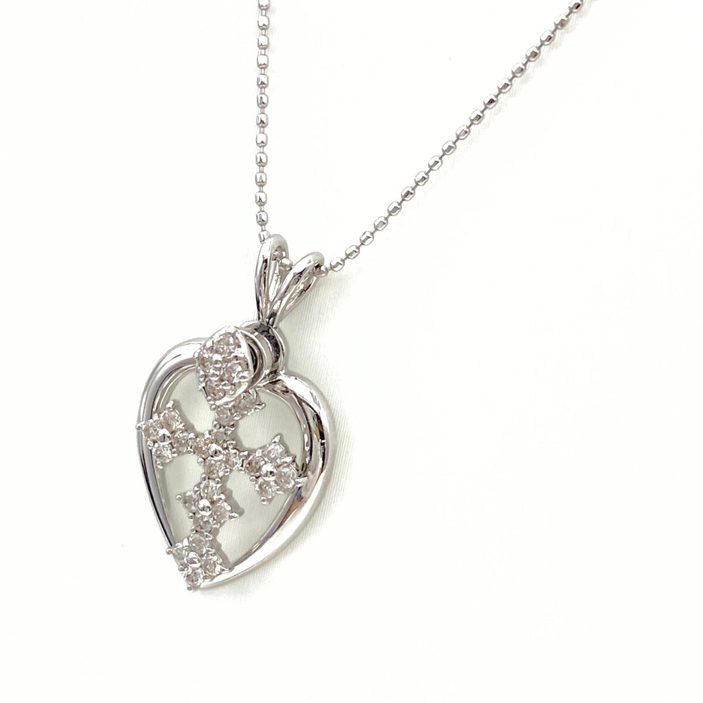 メレダイヤ デザインネックレス WG ホワイトゴールド ペンダント ネックレス K18 WG ダイヤモンド レディース 【中古】nbjwl