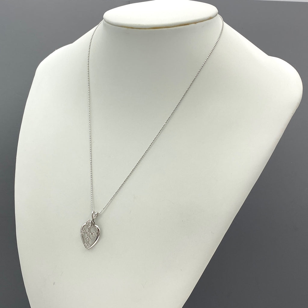 メレダイヤ デザインネックレス WG ホワイトゴールド ペンダント ネックレス K18 WG ダイヤモンド レディース 【中古】nbjwl