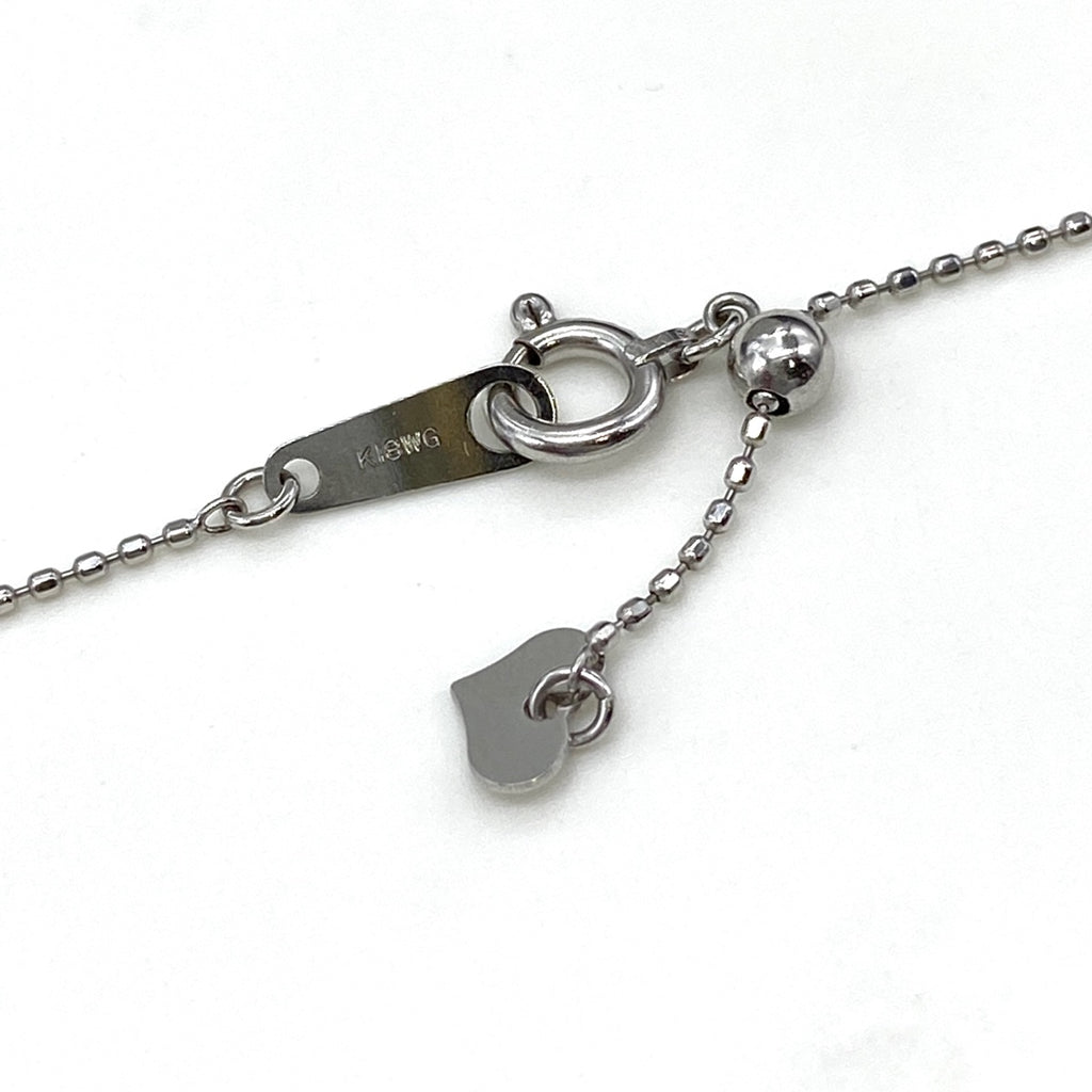 メレダイヤ デザインネックレス WG ホワイトゴールド ペンダント ネックレス K18 WG ダイヤモンド レディース 【中古】nbjwl