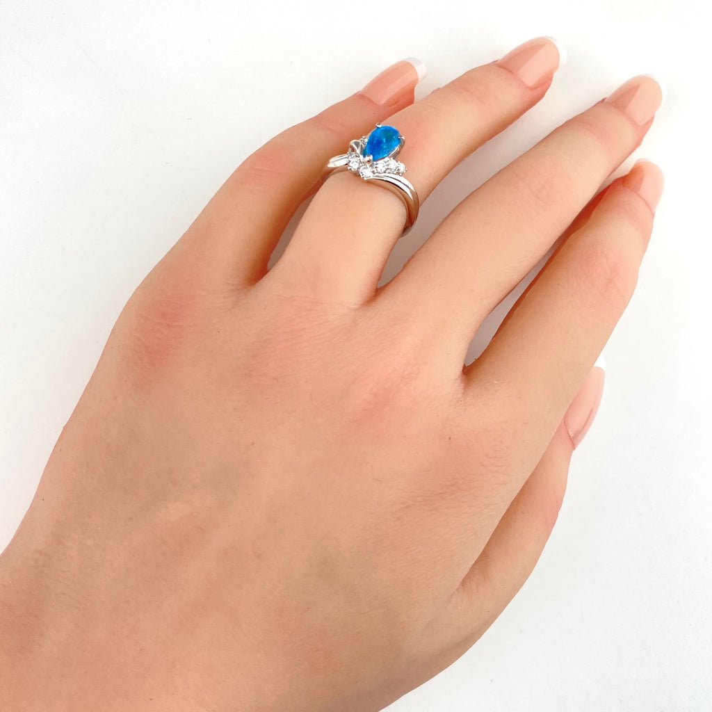 GIA パライバトルマリン リング プラチナ 指輪 メレダイヤ リング 9.5号 Pt900 ダイヤモンド レディース 【中古】nbjwl