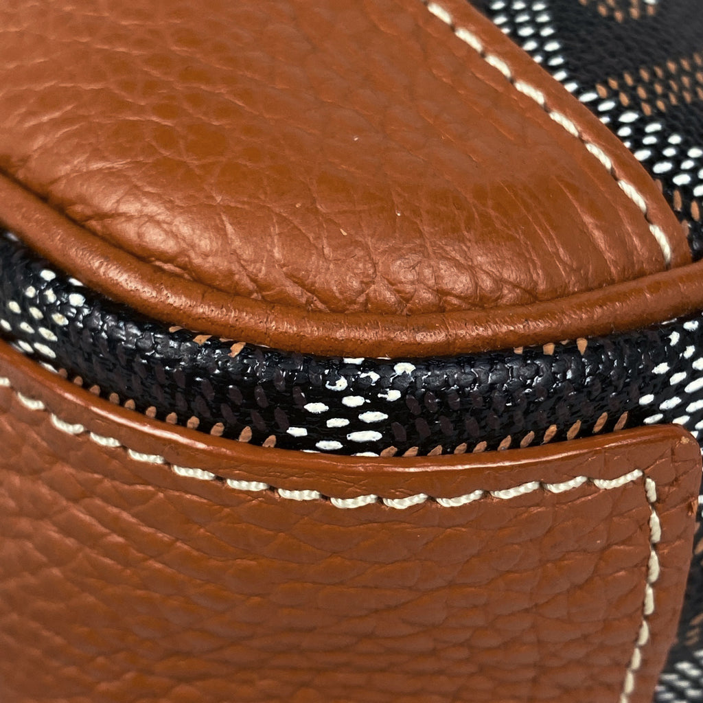 ゴヤール グランブルー MM 斜め掛け ショルダーバッグ コーティングキャンバス ブラウン ブラック レディース 【中古】brbag