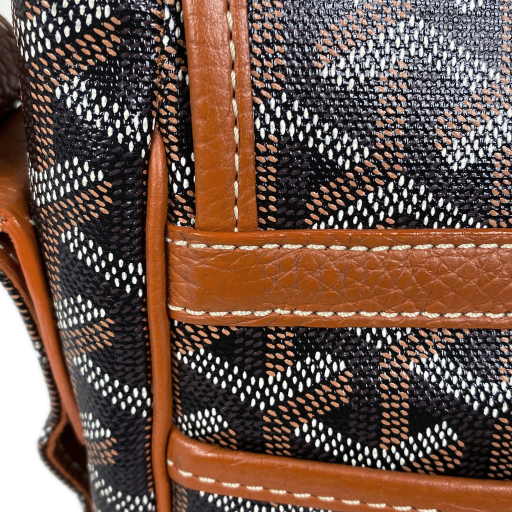 ゴヤール グランブルー MM 斜め掛け ショルダーバッグ コーティングキャンバス ブラウン ブラック レディース 【中古】brbag