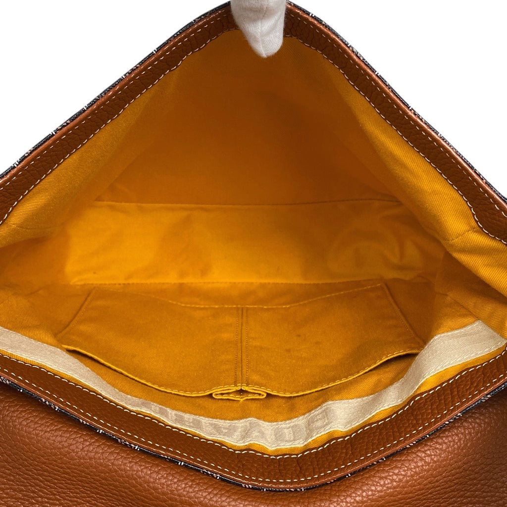 ゴヤール グランブルー MM 斜め掛け ショルダーバッグ コーティングキャンバス ブラウン ブラック レディース 【中古】brbag