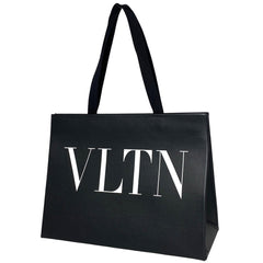 ヴァレンティノ・ガラヴァーニ ロゴ トートバッグ VLTN ショルダーバッグ マグネット開閉式 トートバッグ レザー ブラック レディース 【中古】brbag