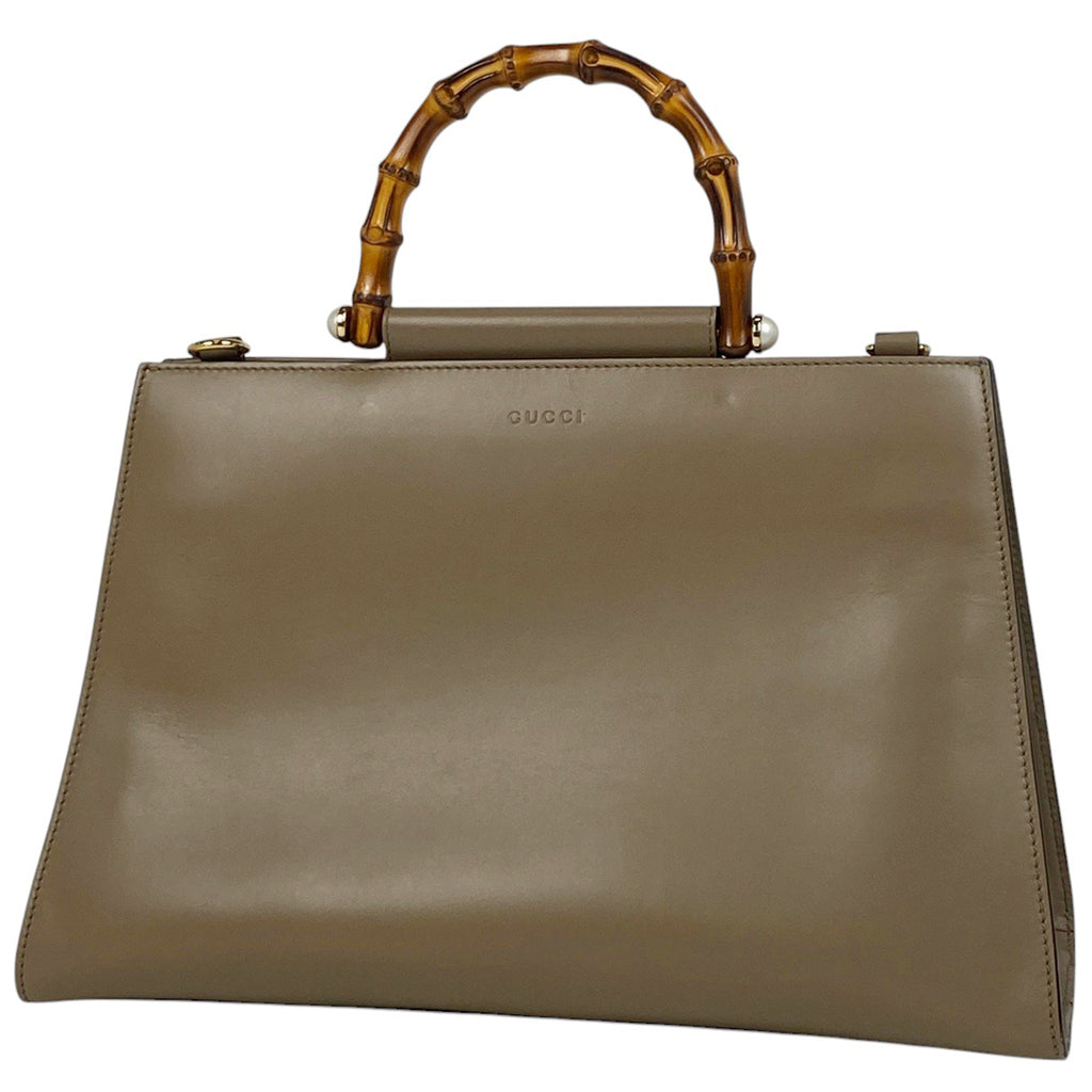 グッチ ニム バンブー ハンドバッグ 2WAY ショルダーバッグ シェリーライン ウエブ ハンドバッグ レザー ブラウン 453764 レディース 【中古】brbag