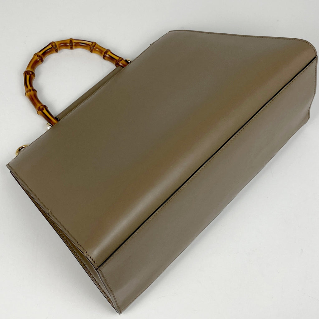 グッチ ニム バンブー ハンドバッグ 2WAY ショルダーバッグ シェリーライン ウエブ ハンドバッグ レザー ブラウン 453764 レディース 【中古】brbag