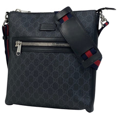 グッチ GG柄 ショルダーバッグ ショルダーバッグ コーティングキャンバス ブラック 474137 メンズ 【中古】brbag