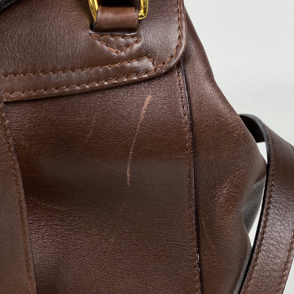 グッチ バンブー リュックサック バックパック デイパック オールドグッチ 003580016 リュック レザー ブラウン レディース 【中古】brbag