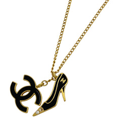 シャネル ココマーク ネックレス ハイヒール フェイクパール  ネックレス GP ゴールド レディース 【中古】bracc