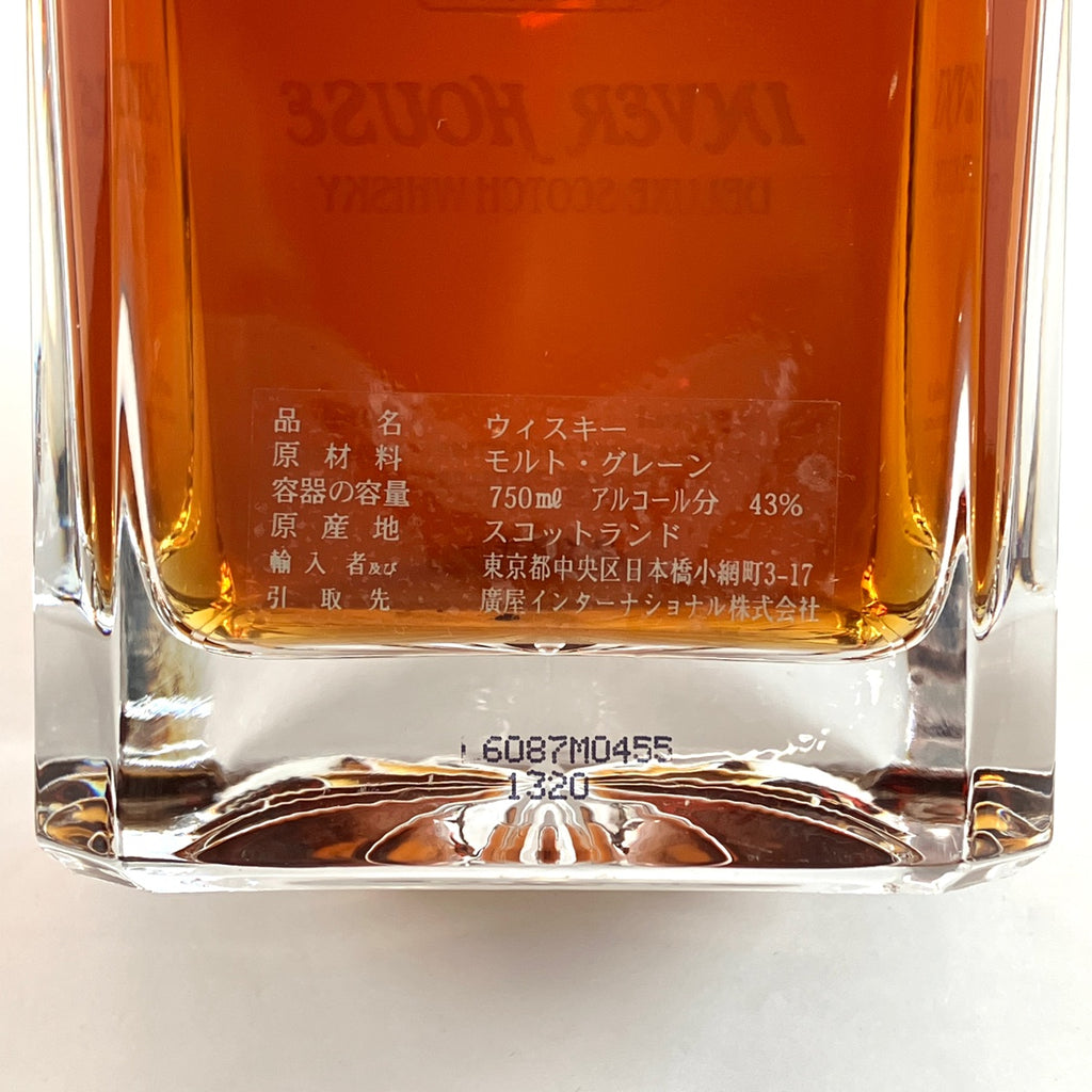 インバーハウス INVER HOUSE 21年 750ml スコッチウイスキー ブレンデッド 【古酒】