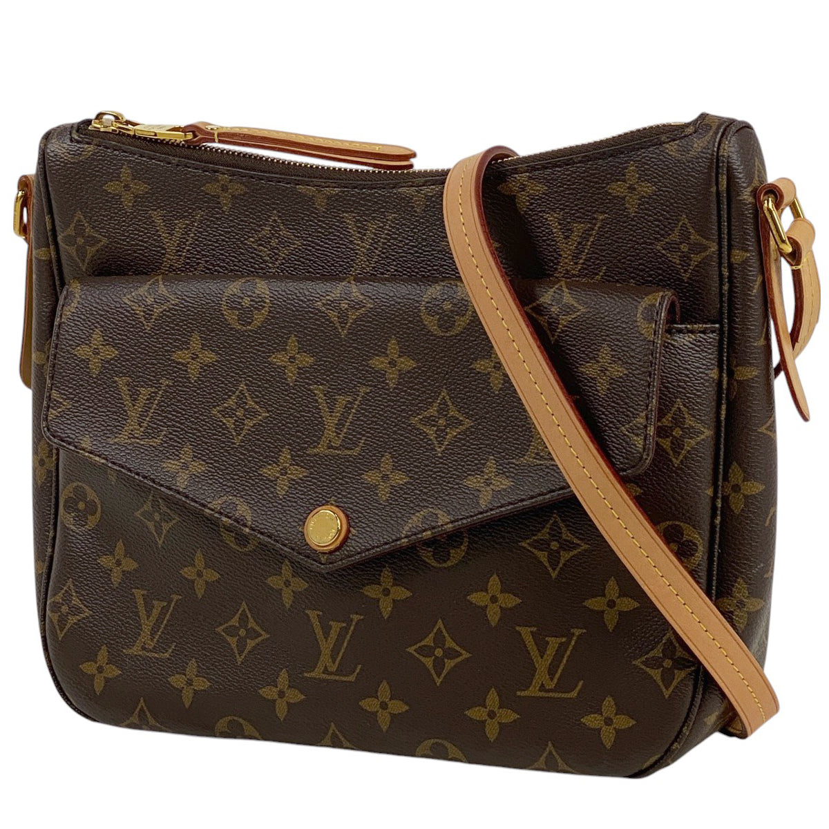 ルイ・ヴィトン ブラウン皮ショルダーバッグ Louis Vuitton ブラウンレザーショルダーバッグ