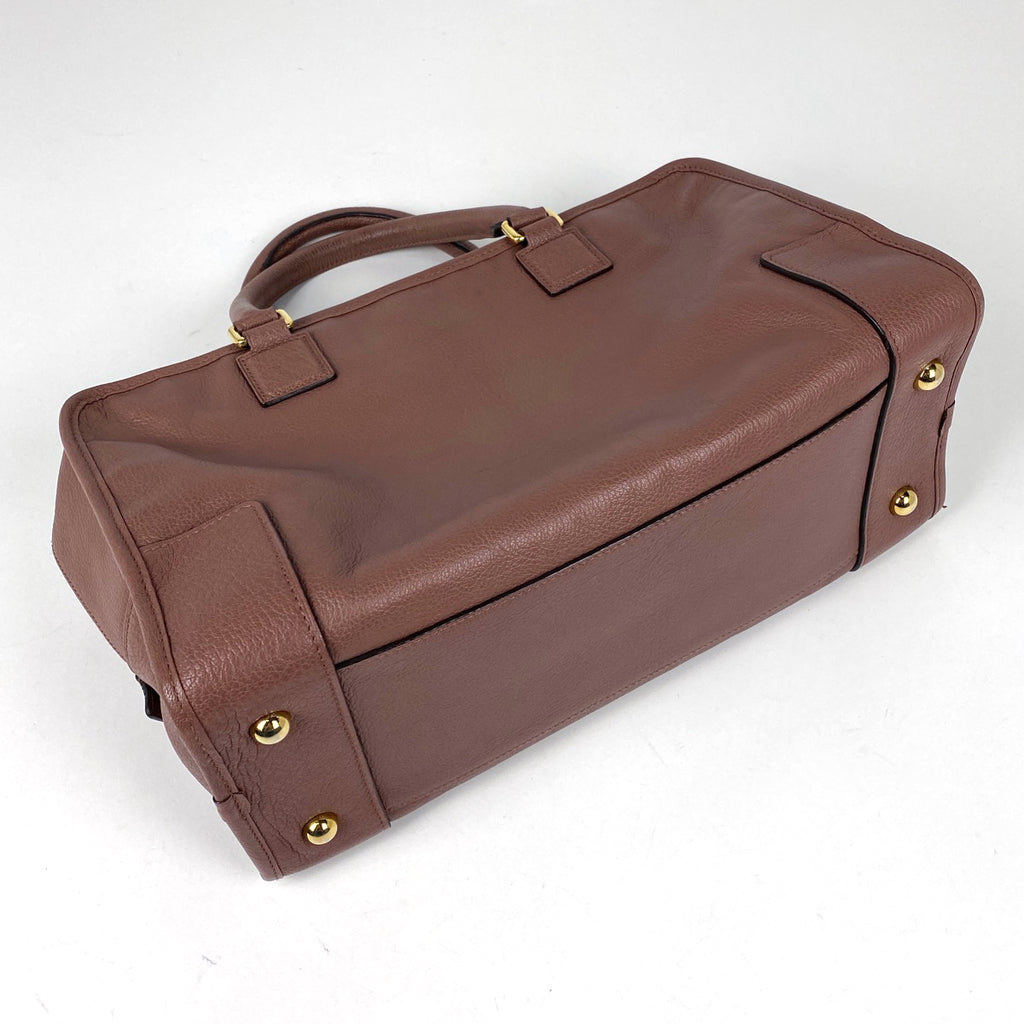ロエベ アマソナ 36 アナグラム ハンドバッグ レザー ピンクブラウン レディース 【中古】brbag