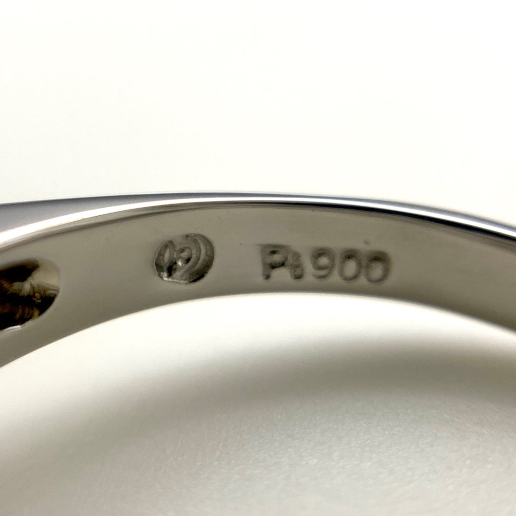 タサキ パール デザインリング プラチナ 指輪 メレダイヤ 真珠 リング 8号 Pt900 パール ダイヤモンド レディース 【中古】brjwl