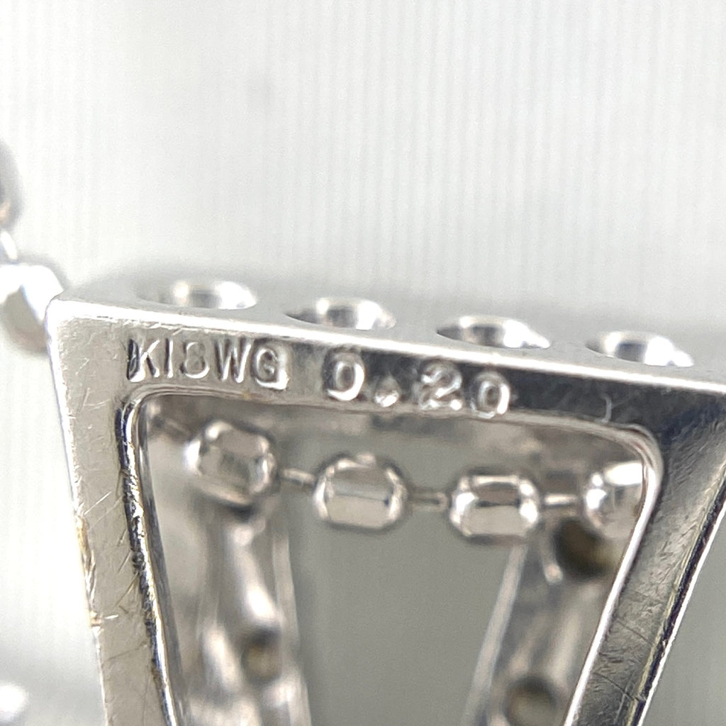 K18 WG クロス ダイヤモンド ネックレス 0.20CT レディース 中古 nbjwl