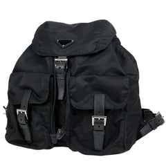 【在庫一掃】 プラダ ロゴプレート リュックサック バックパック デイパック リュック ナイロン ネロ(ブラック) 1BZ811 レディース 【中古】brbag