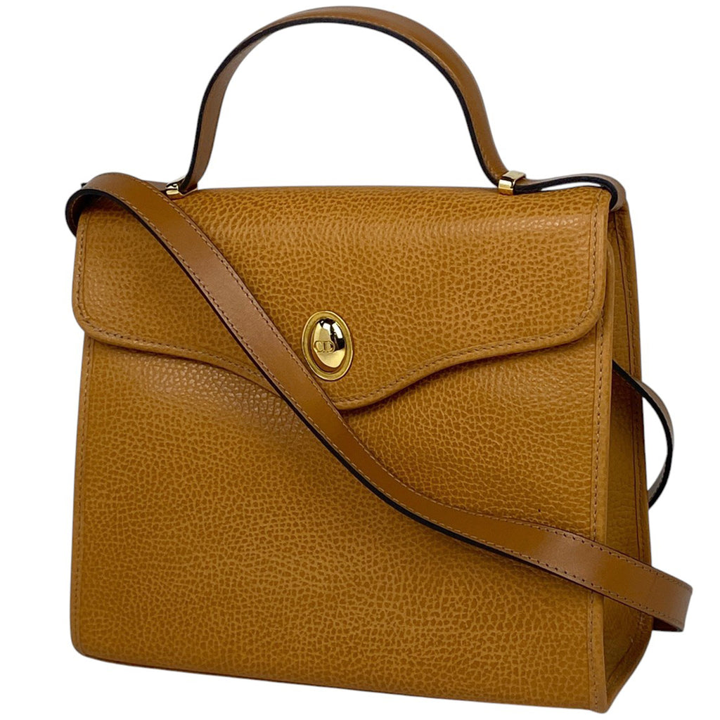 クリスチャンディオール ロゴ ハンドバッグ 2WAY ショルダーバッグ ハンドバッグ レザー ブラウン レディース 【中古】brbag