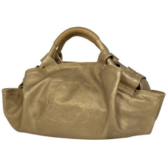 ロエベ ナッパアイレ アナグラム ハンドバッグ レザー ゴールド レディース 【中古】brbag