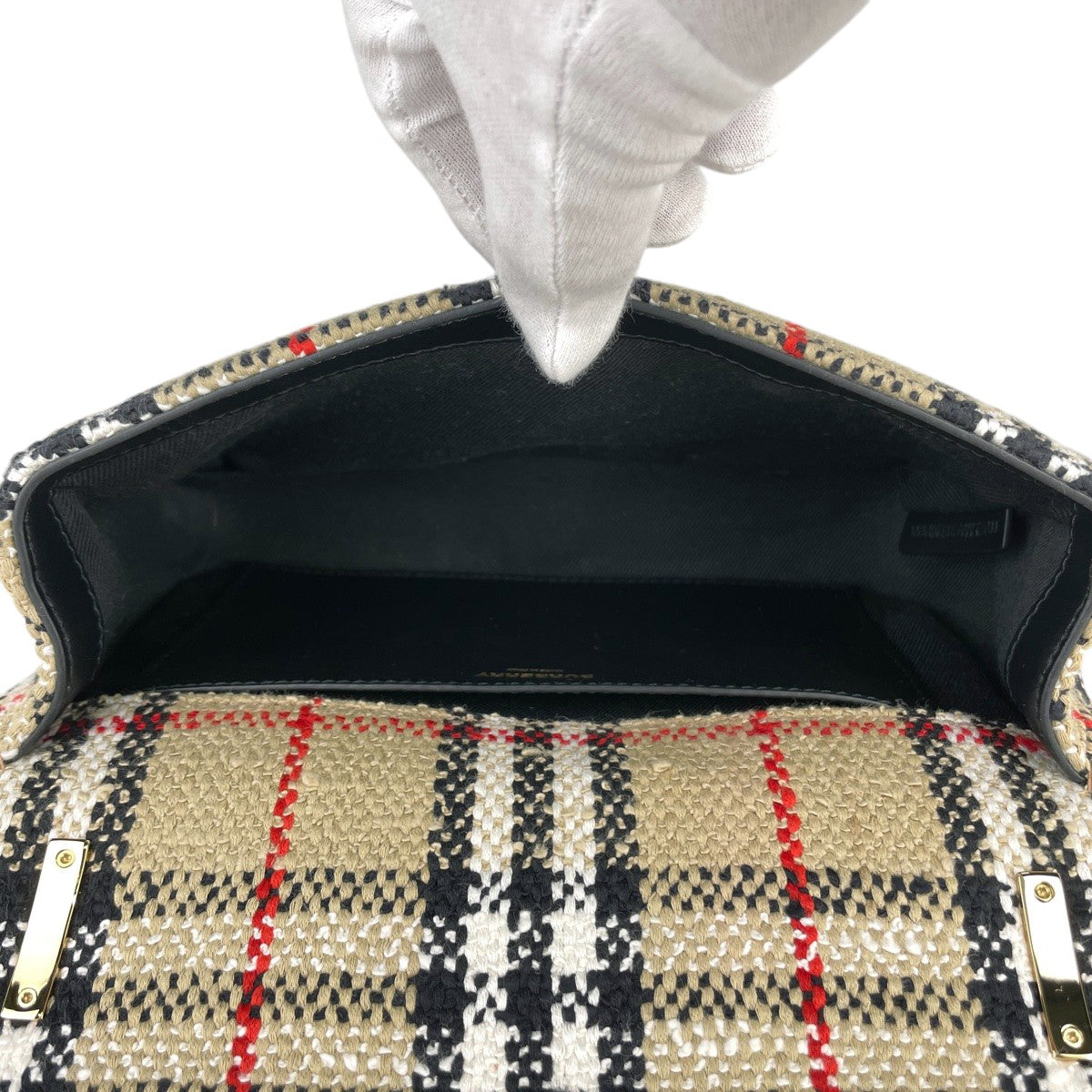 鑑定済み　現行　バーバリー　TB スモールローラチェーンショルダーバッグ　グレー 鑑定済み 現行 バーバリー TB スモールローラチェーンショルダー